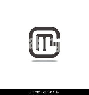 abstract letter gm link square geometric logo vector Stock Vector