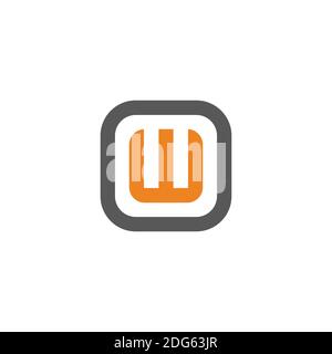 letter w square colorful geometric curve design logo vector Stock Vector