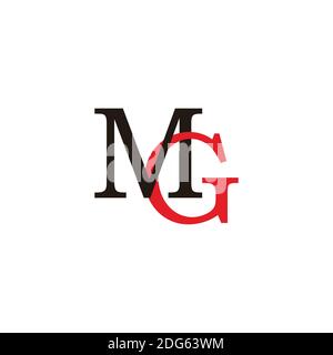 letters mg linked colorful logo vector Stock Vector