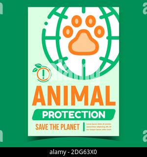 Animal Protection Creative Promotion Poster Vector Stock Vector
