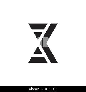 abstract letter kx geometric negative space logo vector Stock Vector
