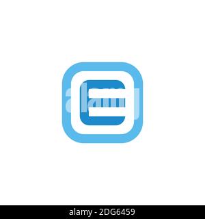 letter e square colorful geometric curve design logo vector Stock Vector