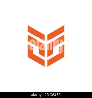 abstract letter ff simple geometric badge logo vector Stock Vector