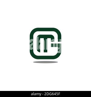 abstract letter gm square geometric shadow logo vector Stock Vector