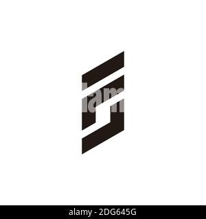 abstract letter fl simple geometric line logo vector Stock Vector