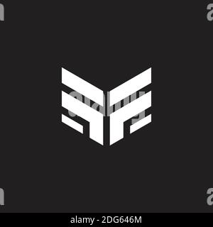 abstract letters ff simple geometric line emblem logo vector Stock Vector