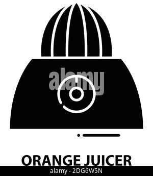 orange juicer icon, black vector sign with editable strokes, concept illustration Stock Vector