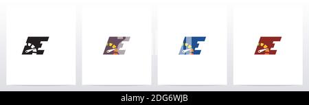 Speedometer On Letter Logo Design E Stock Vector