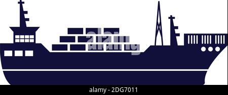 Cargo ship icon design template vector isolated illustration Stock Vector