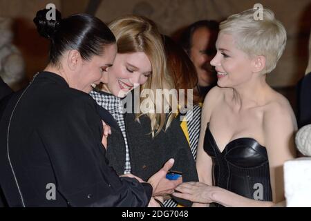 Lea Seydoux and Adele Exarchopoulos (pregnant) attending the Louis Vuitton  show during Paris Fashion Week Ready to wear FallWinter 2017-18 on March  07, 2017 at the Louvre museum in Paris, France. Photo