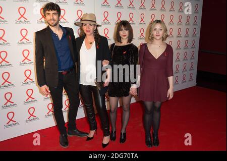 Lilly-Fleur Pointeaux, Agustin Galiana, Leopoldine Serre and Fabienne mahe posing at a photocall for the launch party of the 2017 Sidaction held at the Musee du quai Branly in Paris, France March 07, 2017. Photo by Nicolas Genin/ABACAPRESS.COM Stock Photo