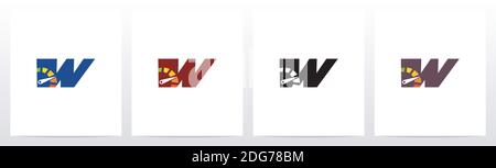 Speedometer On Letter Logo Design W Stock Vector
