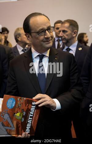 French President Francois Hollande opens the 2017 annual Paris Book ...