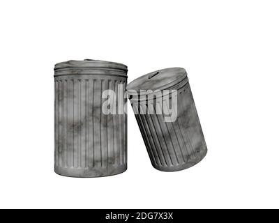 Two trash can - 3d render Stock Photo