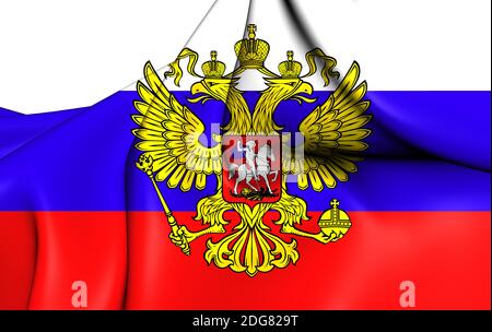 Russische Flagge mit Adler Emblem winken im Wind. Realistische russische  Flagge Hintergrund. Russland Flagge Looping Nahaufnahme Full HD . Russland  Kreml Land Flaggen Stockfotografie - Alamy