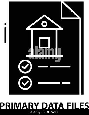 primary data files icon, black vector sign with editable strokes, concept illustration Stock Vector