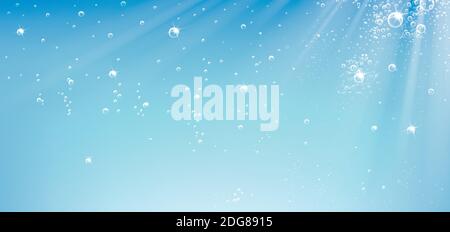 blue water texture on a horizontal banner Stock Vector