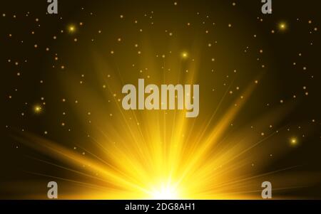 Glowing background, flashes of bright yellow light. Vector illustration. EPS 10 Stock Vector