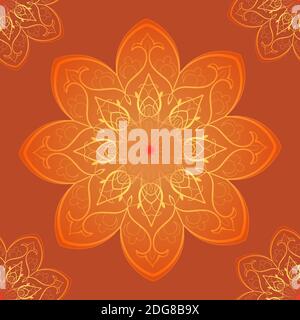 Ornamental seamless pattern with mandala. Vintage, paisley elements. Ornament. Traditional, Ethnic, Turkish, Indian motifs. Great for fabric and Stock Vector