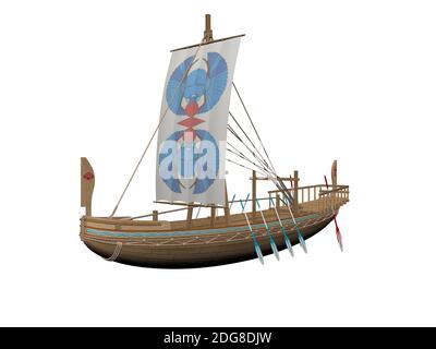 Old merchant ship - 3D rendering Stock Photo