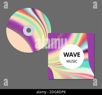 CD cover presentation design template with copy space and wave effect, editable EPS10 vector illustration. Stock Vector