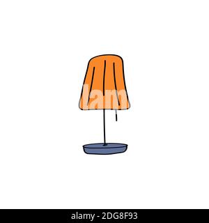 Table lamp doodle icon. Cute hand drawn vector illustration Stock Vector