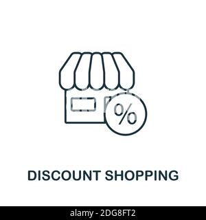 Discount Shopping icon. Line style element from loyalty program collection. Thin Discount Shopping icon for templates, infographics and more Stock Vector