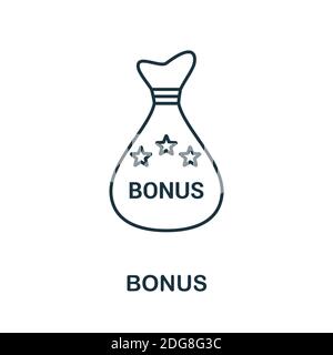 Bonus icon. Line style element from loyalty program collection. Thin Bonus icon for templates, infographics and more Stock Vector