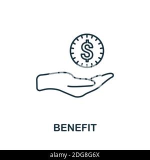 Benefit icon. Line style element from loyalty program collection. Thin Benefit icon for templates, infographics and more Stock Vector