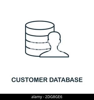 Customer Database icon. Line style element from loyalty program collection. Thin Customer Database icon for templates, infographics and more Stock Vector
