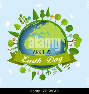 April 22, Earth Day Background Illustration Stock Photo