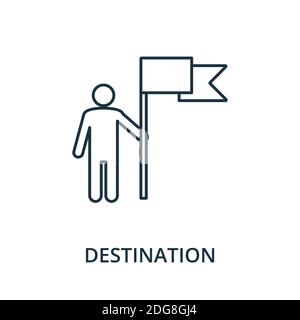 Destination icon. Line style element from navigation collection. Thin Destination icon for templates, infographics and more Stock Vector