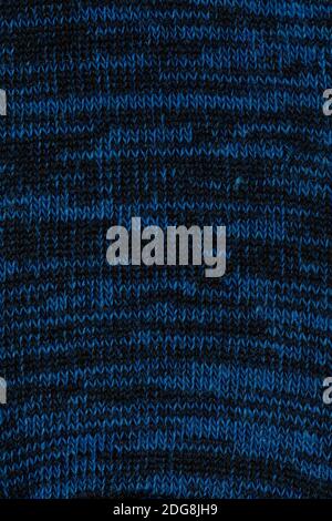 dark blue melange or heather texture of jersey fabric cloth background Stock Photo