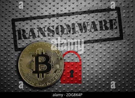 Ransomware bitcoin concept Stock Photo