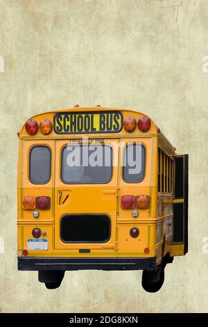 Yellow schoolbus from New York city Stock Photo