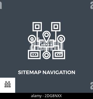 Sitemap Navigation Line Icon Stock Vector