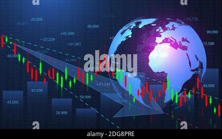 Stock market or forex trading graph in futuristic concept for financial investment or economic trends business idea. Financial trade concept. Stock Stock Vector