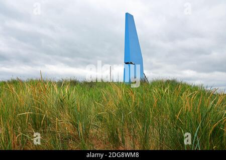 The Sound Tower at Chapel Six Marshes, located on dunes next to the beach, near Chapel St Leonards, Lincolnshire, UK Stock Photo