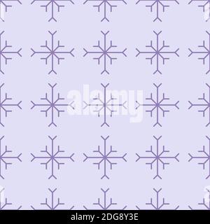 Purple seamless pattern with simple purple snowflakes for Christmas and New Year design, wrapping paper, wallpapers.  Stock Vector