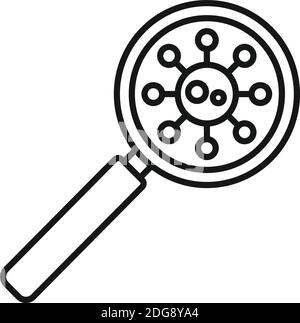 Chicken pox magnifier icon, outline style Stock Vector