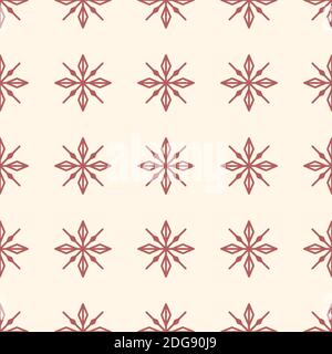Seamless pattern with simple red snowflakes for Christmas and New Year design, wrapping paper, wallpapers.  Stock Vector