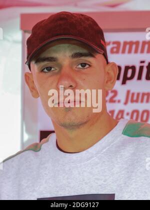 German rapper Capital Bra on promotional tour on June 22, 2018 in Magdeburg  Stock Photo - Alamy