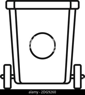 Room service garbage cart icon, outline style Stock Vector