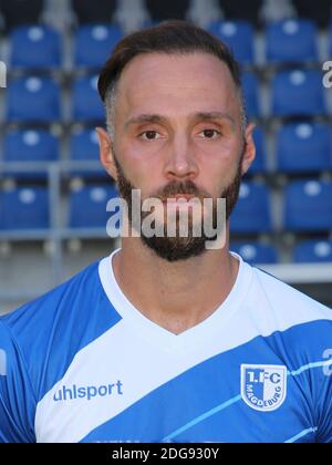 Footballer Christopher Handke (1.FC Magdeburg-Saison 2018-19) Stock Photo