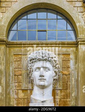 Caesar Augustus Statue in Courtyard of the Pigna Vatican Museum Stock Photo