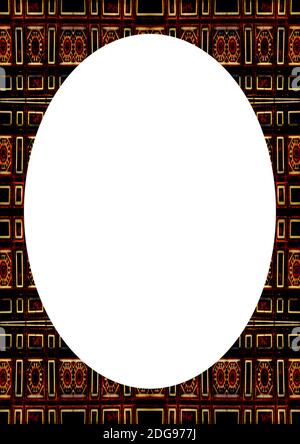 Blank Circle Frame With Elegant Decorated Edges Stock Photo