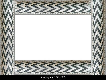 White Landscape Frame with Romanic Style Column Borders Stock Photo