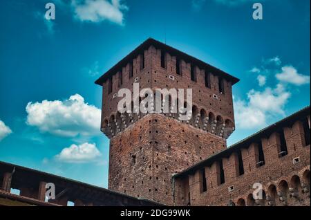 The magnificent Sforza Castle , Castello Sforzesco in Milan, Italy Stock Photo