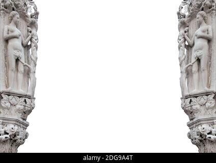 White Frame with Decorated Borders Stock Photo