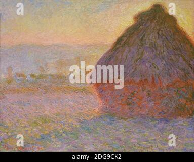 Grainstack, Sunset, Claude Monet, 1891, Stock Photo